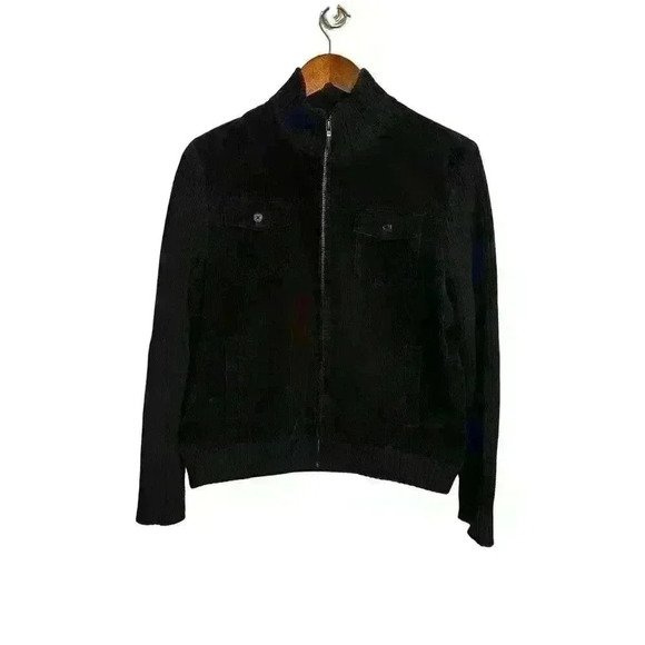 VNTG Lauren Ralph Lauren‎ Black Corduroy full zip jacket sweater sleeves … - Picture 6 of 6